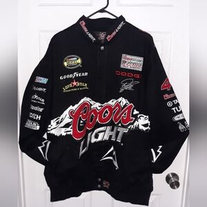 VTG David Stremme #40 Coors Light Racing Race Jacket Men's Sz. 3XL NASCAR Rare